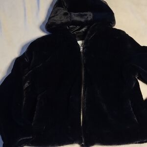 Abercrombie & Fitch Faux fur zip up jacket size L